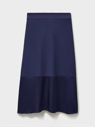 Rena A-Line Satin Midi Skirt