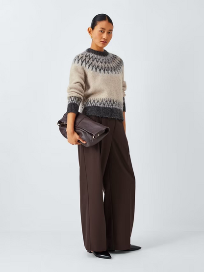 Alpaca Wool Blend Fair Isle Knit Jumper