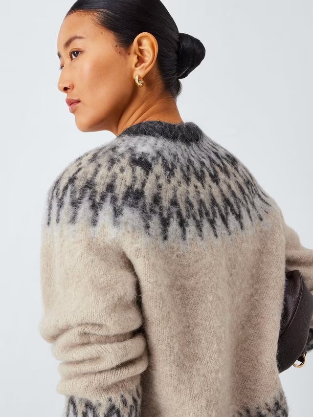 Alpaca Wool Blend Fair Isle Knit Jumper