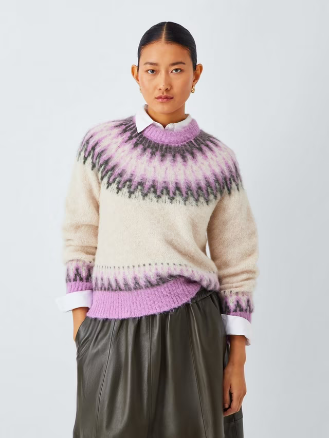 Alpaca Wool Blend Fair Isle Knit Jumper