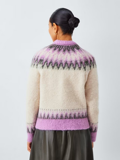 Alpaca Wool Blend Fair Isle Knit Jumper