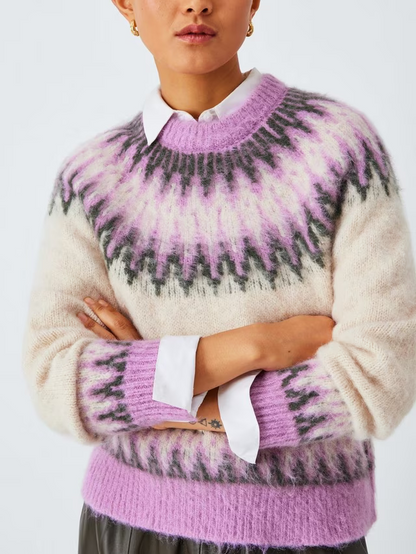 Alpaca Wool Blend Fair Isle Knit Jumper