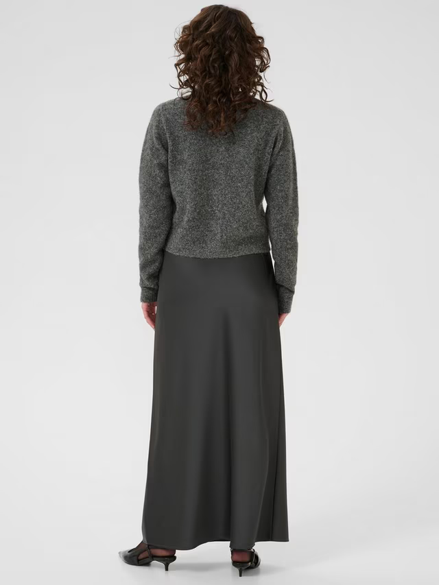Roxy Embellished Neck Cardigan, Mid Grey