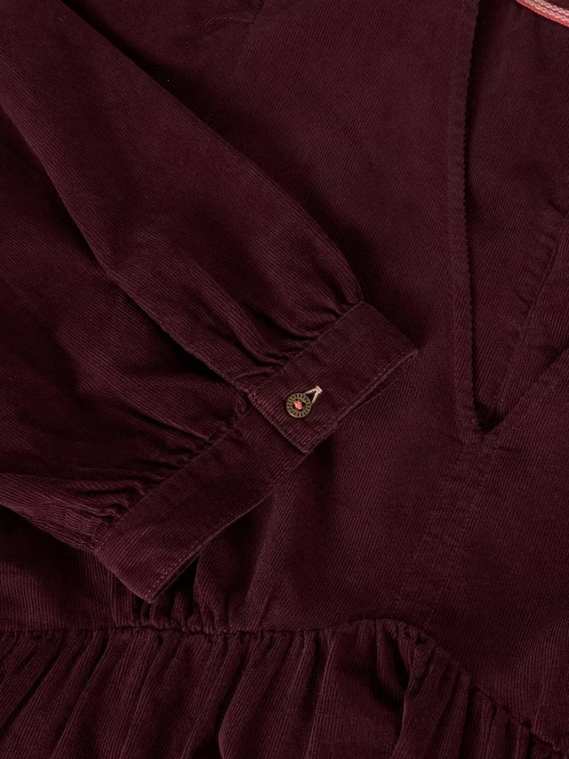 Lucy Corduroy Midi Dress, Dark Plum
