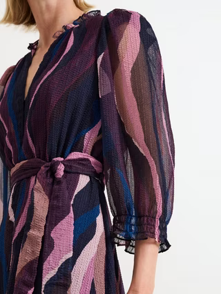 Carra Swirl Midi Dress, Black/Multi