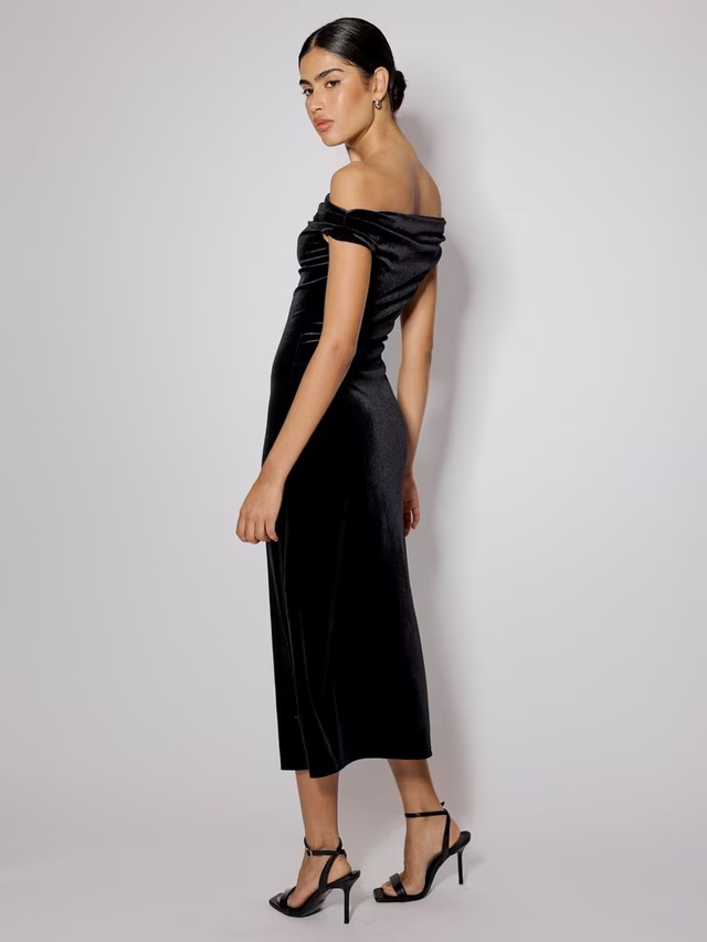 Pippa Velvet Maxi Dress, Black