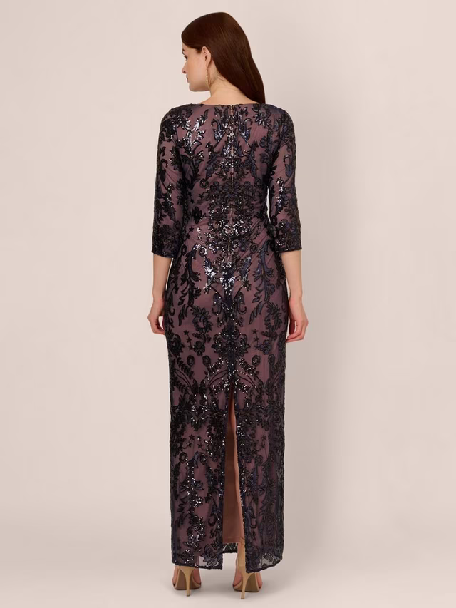 Studio Beaded Maxi Dress, NavyRose Gold