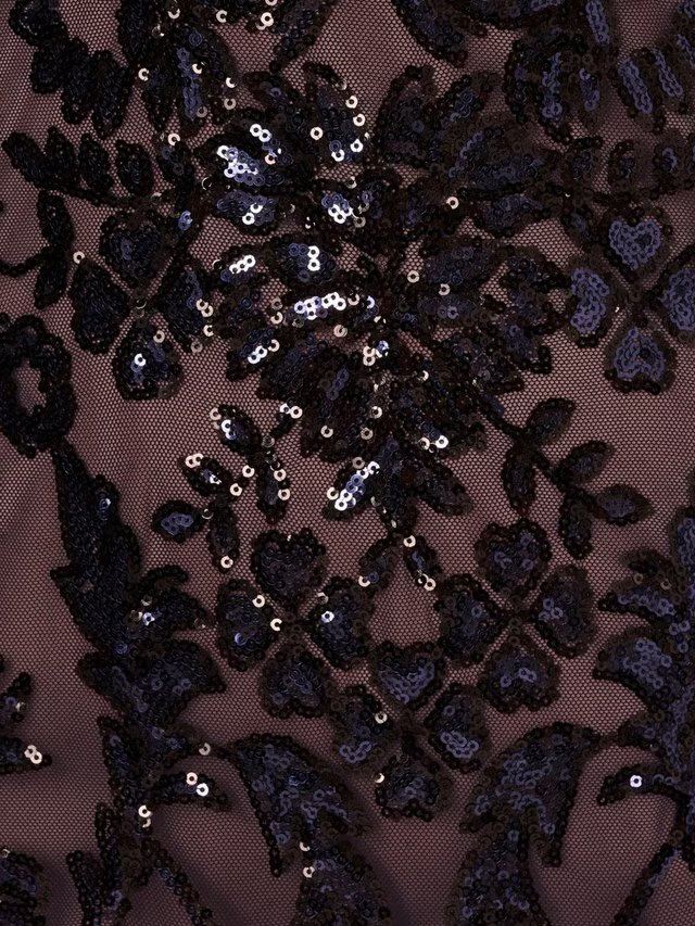 Studio Beaded Maxi Dress, NavyRose Gold