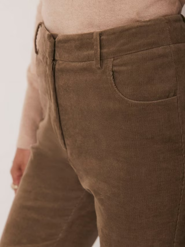 Flared Corduroy Trousers, Brown Multi Brown