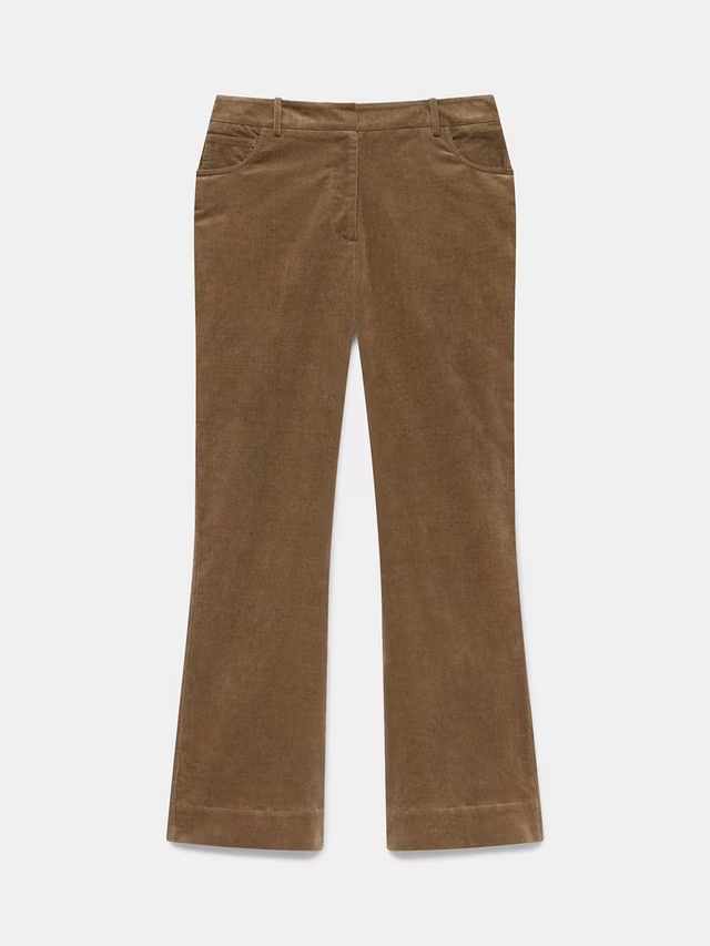 Flared Corduroy Trousers, Brown Multi Brown
