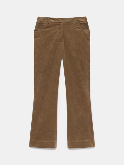 Flared Corduroy Trousers, Brown Multi Brown