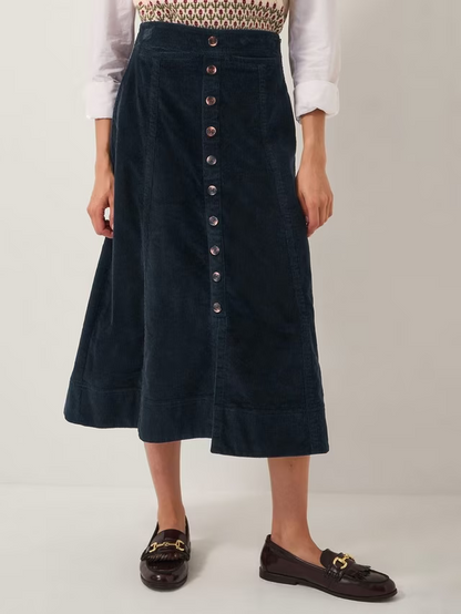 Jamie Button Corduroy Mini Skirt, Burgundy