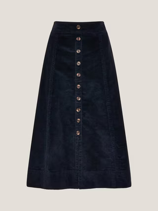Jamie Button Corduroy Mini Skirt, Burgundy