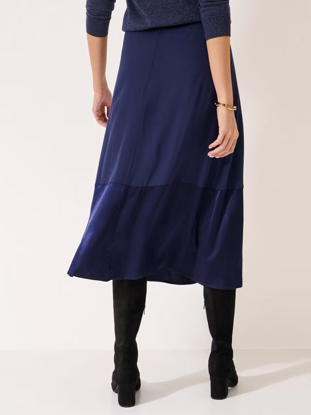 Rena A-Line Satin Midi Skirt
