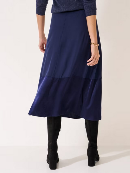 Rena A-Line Satin Midi Skirt