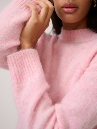 Mock Neck Jumper with Alpaca & Wool