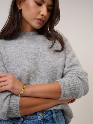 Mock Neck Jumper with Alpaca & Wool
