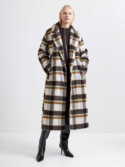 Check Belted Coat