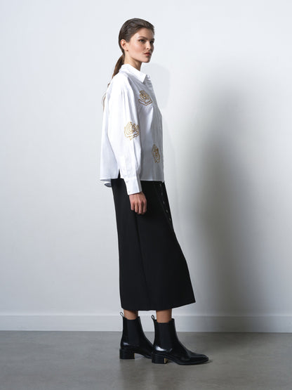Cotton Floral Embellished Shirt