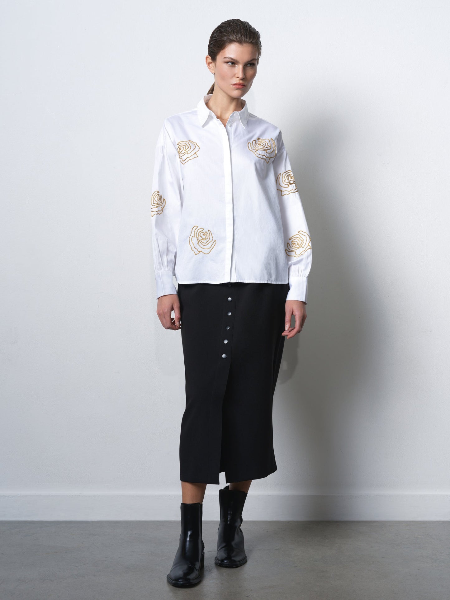 Cotton Floral Embellished Shirt