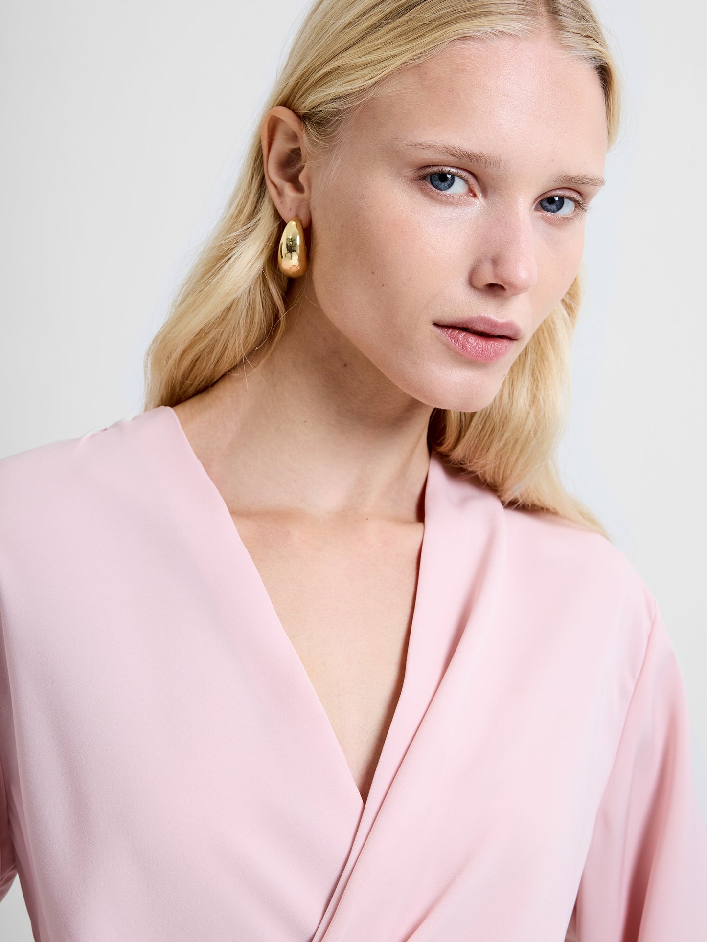 Crepe Wrap Peplum Top