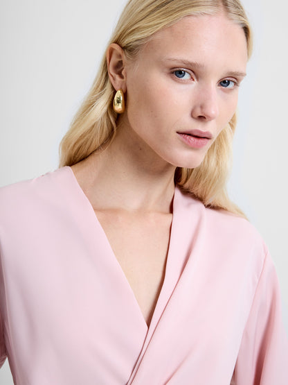 Crepe Wrap Peplum Top