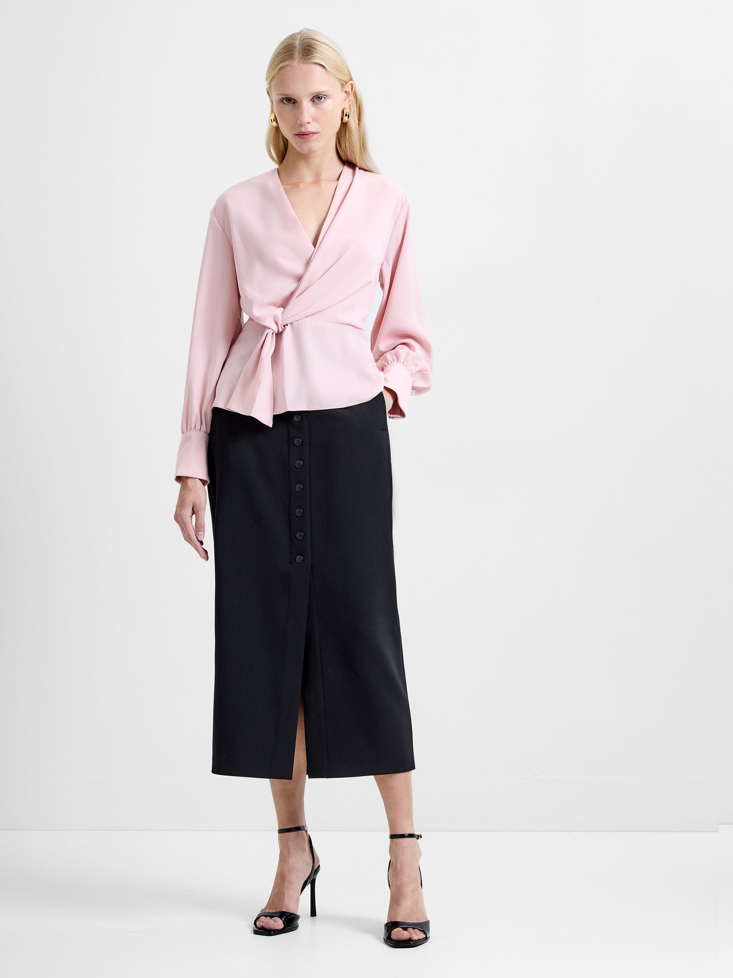 Crepe Wrap Peplum Top