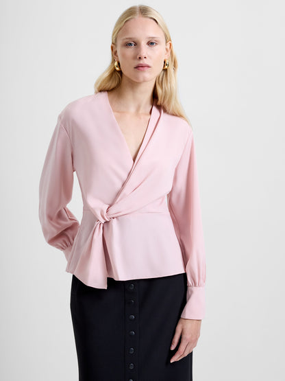 Crepe Wrap Peplum Top