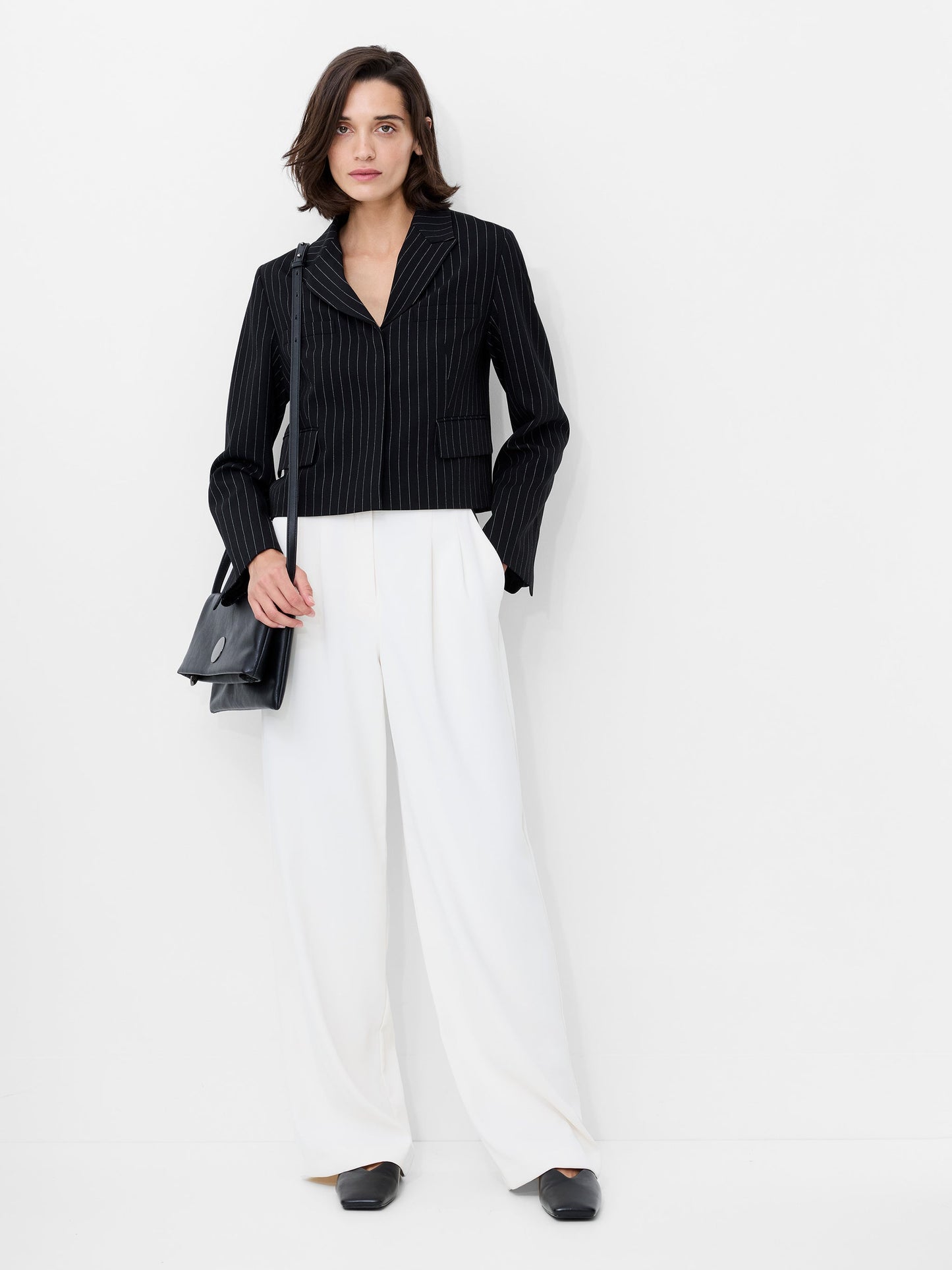Pinstripe Cropped Blazer