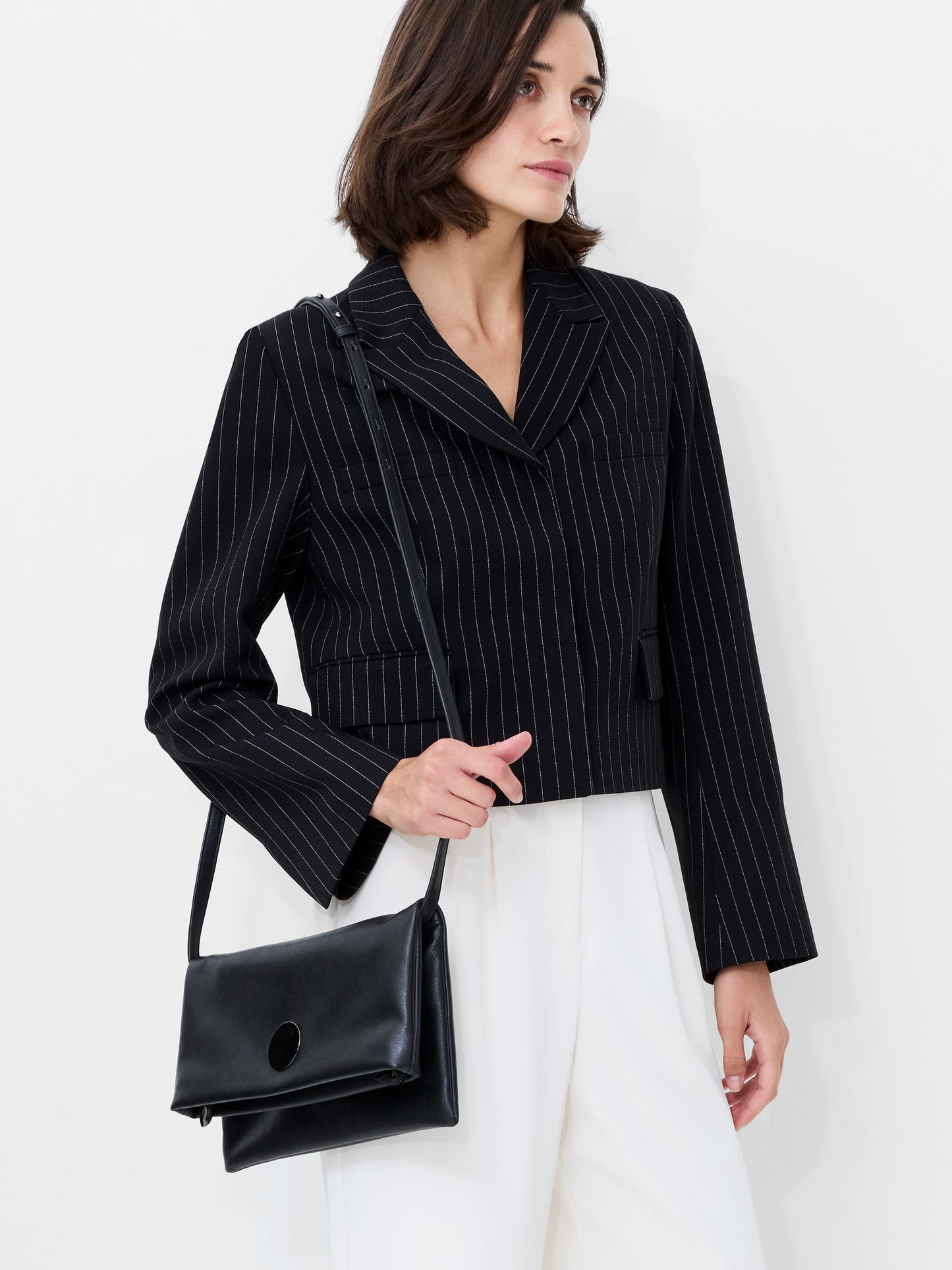 Pinstripe Cropped Blazer