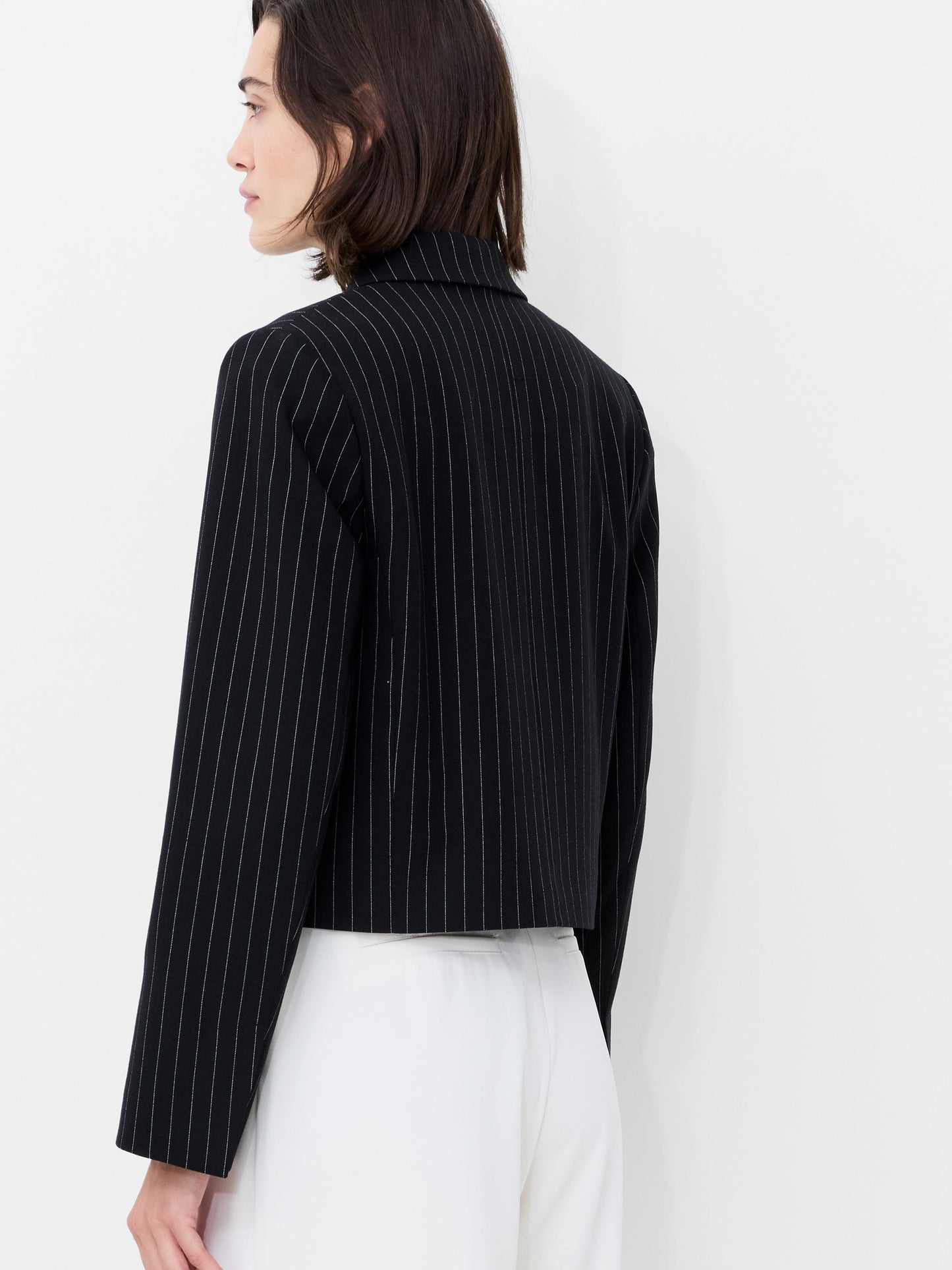 Pinstripe Cropped Blazer