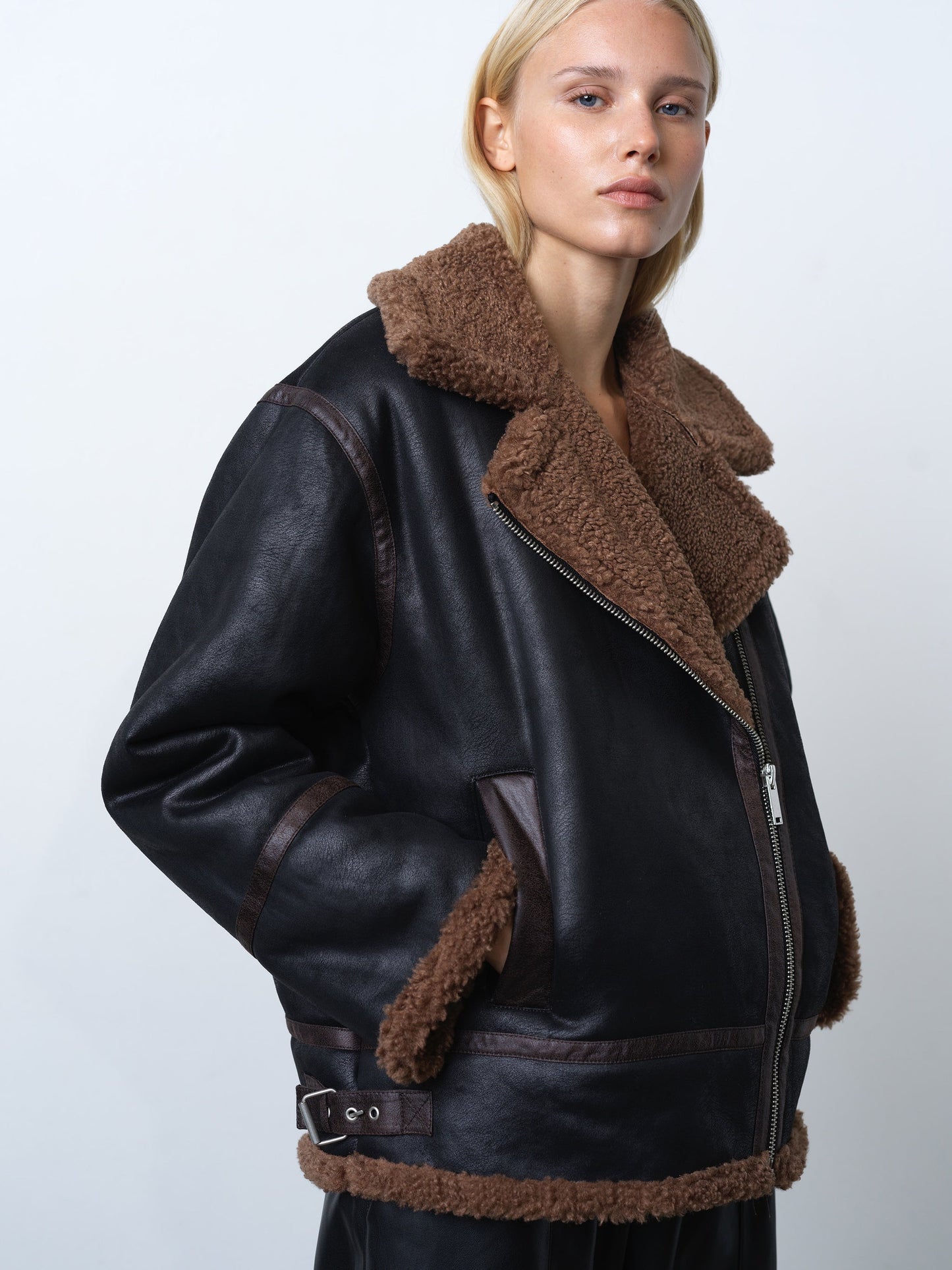 Sueded Zip Up Jacket
